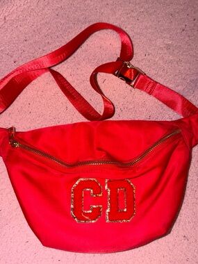 Red Women's Crossbody Belt Bag with GD Monogram